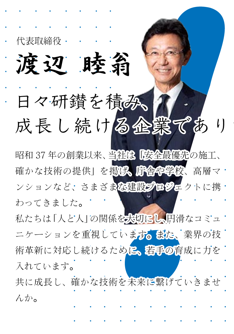 代表取締役　渡辺　睦翁